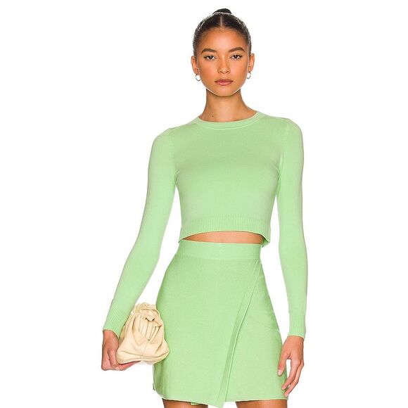 Joostricot Women Long Sleeve Crop Top Green L - Picture 1 of 3